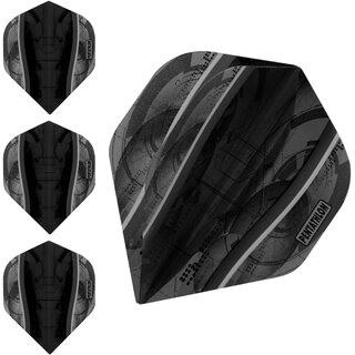 Pentathlon Silver Edge Dart-Flights, extra stark, 100 Mikrometer, Standard, 10 Sets (30 Stück) (schwarz)