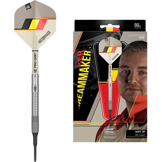 Target Darts Unisex-Adult Dimitri Van den Bergh Dream Maker G1 90% Wolfram Softdarts-Set Dartpfeile, Sand, Schwarz, Gelb and Roter, 21G