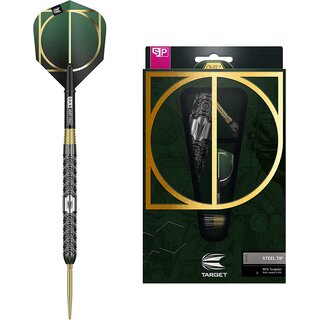 Target Darts Cult 90% Wolfram Swiss Point Steeldarts-Set Dartpfeile, Schwarz, Grün und Gold, 24G