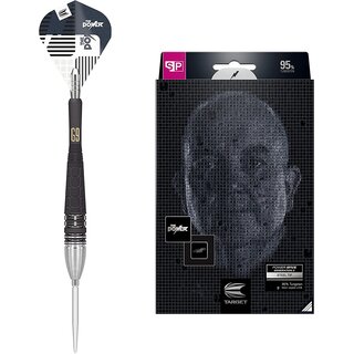 Target Darts Phil Taylor Power 9-Five Gen 9 95% Wolfram Swiss Point Steeldarts-Set Dartpfeile, Schwarz und Silber, 26G