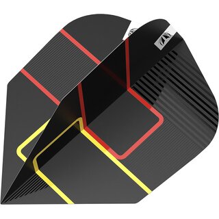Target Darts - Gabriel Clemens Schwarze 80 Pro Ultra No.6 Dart Flights, Schwarz, Gelb und Rot