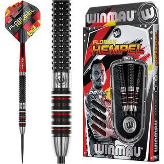 WINMAU Florian Hempel 23 Gramm professionelles Steeltip Wolfram Darts Set mit Flüge und Shafts (Stiele)