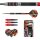 WINMAU Florian Hempel 23 Gramm professionelles Steeltip Wolfram Darts Set mit Flüge und Shafts (Stiele)