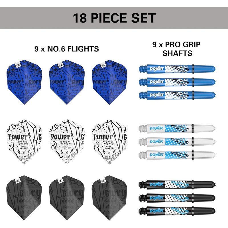 Target Phil Taylor Ink Design No.6 Flights & intermediate Shafts (41mm) Multipack - 3er Pack