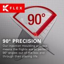 Target K-Flex integrierte Flights und Shafts, Weiß, intermediate Stiel (26mm), No.6 Flight, 3er Satz