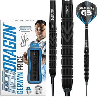 RED DRAGON Gerwyn Price Iceman Black SE Softip 20g - Tungsten Darts Set