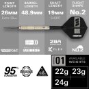 Dimitri Van den Bergh Steeldarts 95K-Dartpfeil-Set, 23 g 95-%-Tungsten, SP-Tool inkludiert