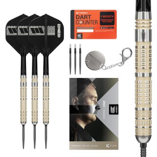 Dimitri Van den Bergh Steeldarts 95K-Dartpfeil-Set, 22 g 95-%-Tungsten, SP-Tool inkludiert