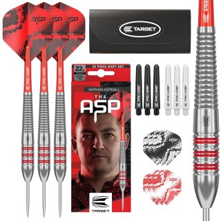 Nathan Aspinall Messing Steeldarts Dartpfeil-Set, 22 g, Aufbewahrungsetui
