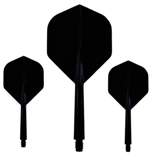 EVO1 K-Flex integrierte Flights und Shafts, Schwarz, kurz (21,5mm), standard Flight, 3er Satz
