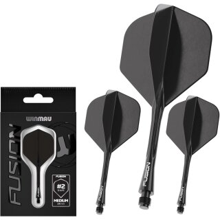WINMAU Fusion Integrated Flight & Shaft System - No.2  schwarz, medium