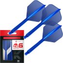K Flex Integrated Dart Flights and Shafts, Nr.6 Blau (Medium)