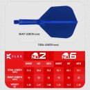 K Flex Integrated Dart Flights and Shafts, Nr.6 Blau (Medium)