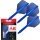 K Flex Integrated Dart Flights and Shafts, Nr.6 Blau (Intermediate)