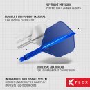 K Flex Integrated Dart Flights and Shafts, Nr.6 Blau (Short)