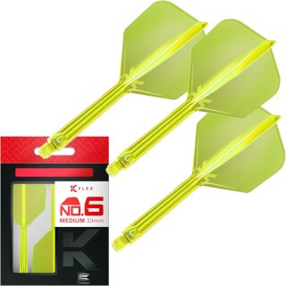 K Flex Integrated Dart Flights and Shafts, Nr. 6 Gelb (Medium)