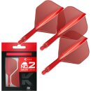 K Flex Integrierter Dart-Flug und -Schaft, Nr. 2 Rot (Kurz)