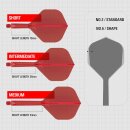 K Flex Integrierter Dart-Flug und -Schaft, Nr. 2 Rot (Kurz)