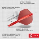 K Flex Integrierter Dart-Flug und -Schaft, Nr. 2 Rot (Kurz)