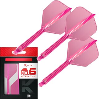 K Flex Integrated Dart Flights and Shafts, Nr. 6 Rosa (Medium)