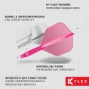 K Flex Integrated Dart Flights and Shafts, Nr. 6 Rosa (Medium)