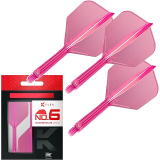 K Flex Integrated Dart Flights and Shafts, Nr.6 Rosa (Intermediate)