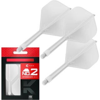 K Flex Integrierter Dart-Flug und -Schaft, Nr. 2 Weiß (Mittelstufe)