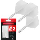 K Flex Integrierter Dart-Flug und -Schaft, Nr. 2 Weiß (Kurz)