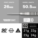 EXO Edition 90% Tungsten Steel Tip Darts Set - 24g Barrel SP02, Swiss Point