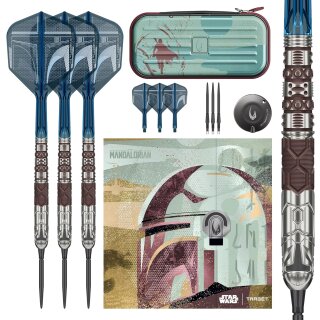 Star Wars Mandalorian 95% Tungsten Steel Tip Darts, 22G | Schwarze Swiss Storm Points