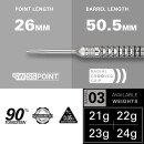 EXO Edition 90% Tungsten Steel Tip Darts Set - 23g Barrel SP03 -  Swiss Point
