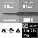 Bolide Void 90% Tungsten Steeldart, Swiss-Point-Darts | Barrel 04, 21G