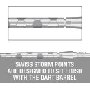 2 Set Swiss Point Storm Steel, Onyx (6 Stück) 30 MM  Silber